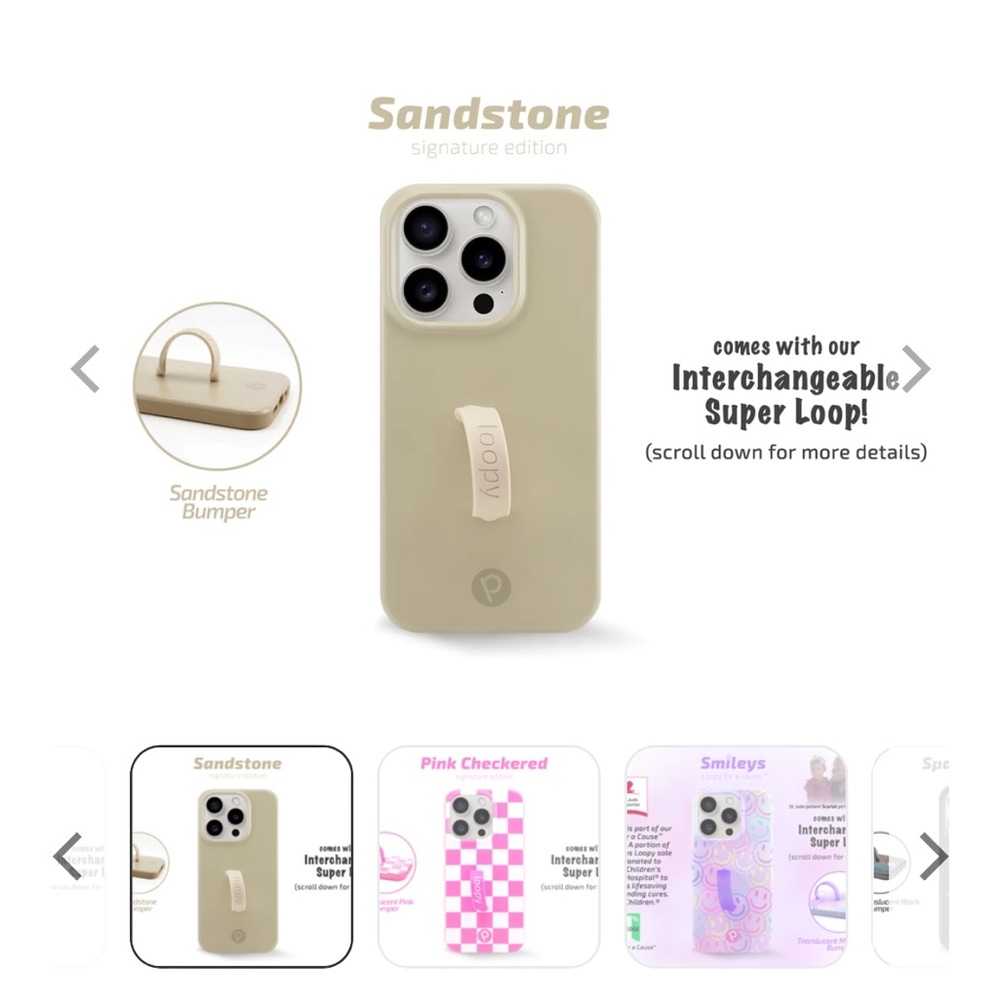 Sandstone Loopy Case iPhone 15 Pro
